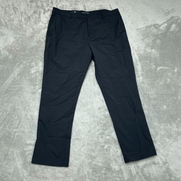 Banana Republic Mens Black Flat Front Pants 38X30 New With Tags a0307 - Picture 1 of 9